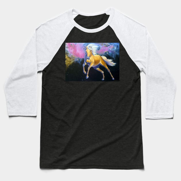 Cosmic Stallion Baseball T-Shirt by JoFrederiks